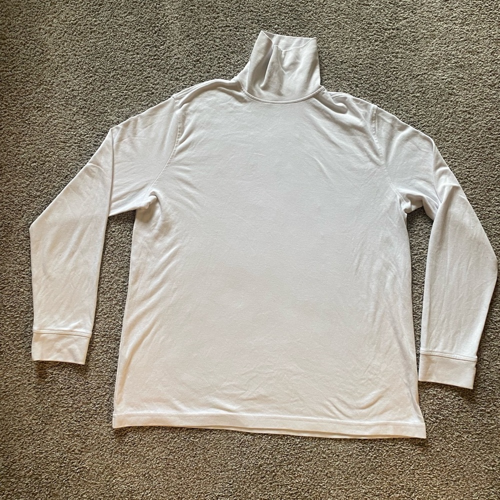 Croft & Barrow “Extra Soft” Men’s White Turtleneck Long Sleeve Size Large